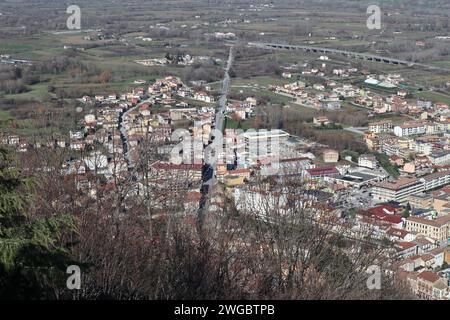 Civita Superiore - Piana di Bojano dal belvedere di Larghetto Gentile Stockfoto