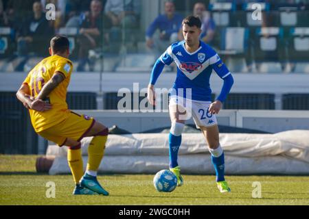 Brescia, Italien. Februar 2024. Massimo Bertagnoli, während Brescia Calcio vs AS Cittadella, Serie B, im Rigamonti Stadium. Quelle: Alessio Morgese/Alessio Morgese/Emage/Alamy Live News Stockfoto