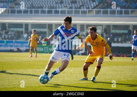 Brescia, Italien. Februar 2024. Dimitri Bisoli, während Brescia Calcio vs AS Cittadella, Serie B, im Rigamonti Stadium. Quelle: Alessio Morgese/Alessio Morgese/Emage/Alamy Live News Stockfoto