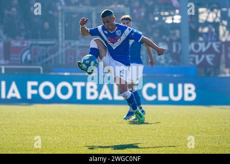 Brescia, Italien. Februar 2024. Fabrizio Paghera, während Brescia Calcio vs AS Cittadella, Serie B, im Rigamonti Stadium. Quelle: Alessio Morgese/Alessio Morgese/Emage/Alamy Live News Stockfoto