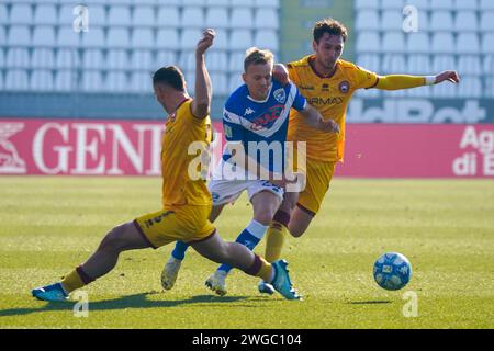 Brescia, Italien. Februar 2024. Lorenzo Maria Dickmann, während Brescia Calcio vs AS Cittadella, Serie B, im Rigamonti Stadion. Quelle: Alessio Morgese/Alessio Morgese/Emage/Alamy Live News Stockfoto