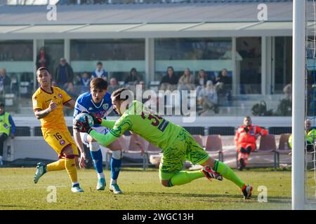 Brescia, Italien. Februar 2024. Elhan Kastrati, während Brescia Calcio vs AS Cittadella, Serie B, im Rigamonti Stadium. Quelle: Alessio Morgese/Alessio Morgese/Emage/Alamy Live News Stockfoto