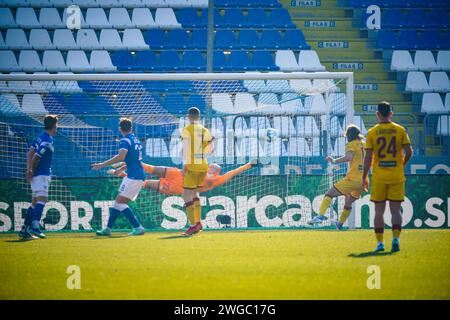 Brescia, Italien. Februar 2024. Lorenzo Andrenacci, während Brescia Calcio vs AS Cittadella, Serie B, im Rigamonti Stadion. Quelle: Alessio Morgese/Alessio Morgese/Emage/Alamy Live News Stockfoto