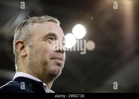 ARNHEM - Go Ahead Eagles Coach Rene Hake während des niederländischen Eredivisie-Spiels zwischen Vitesse und Go Ahead Eagles am 4. Februar 2024 in Arnhem, Niederlande. ANP BART STOUTJESDIJK Stockfoto
