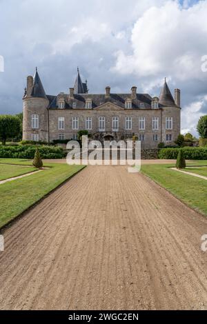 Chateau de Kergrist, Frankreich. Mittelalterliches Anwesen mit Türmen der normandie. Stockfoto