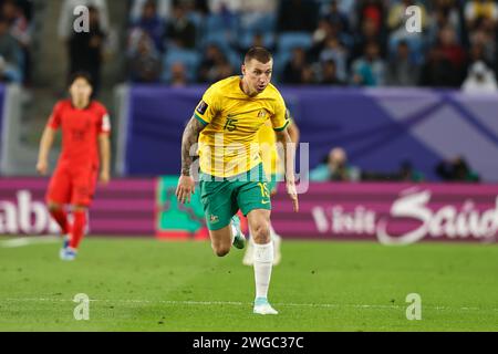 Al Wakrah, Katar. Februar 2024. Mitchell Duke (aus) Fußball/Fußball : AFC Asian Cup Qatar 2023 Viertelfinalspiel zwischen Australien 1-2 Korea Republic im Al Janoub Stadium in Al Wakrah, Katar . Quelle: Mutsu Kawamori/AFLO/Alamy Live News Stockfoto