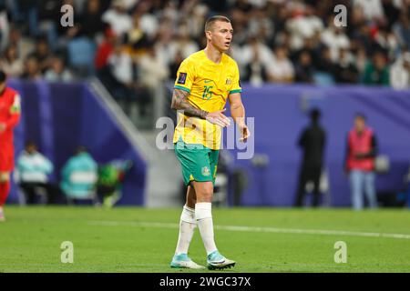 Al Wakrah, Katar. Februar 2024. Mitchell Duke (aus) Fußball/Fußball : AFC Asian Cup Qatar 2023 Viertelfinalspiel zwischen Australien 1-2 Korea Republic im Al Janoub Stadium in Al Wakrah, Katar . Quelle: Mutsu Kawamori/AFLO/Alamy Live News Stockfoto