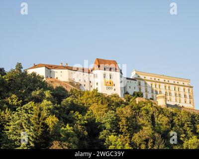 Veste Oberhaus im Abendlicht, Passau, Bayern, Deutschland Stockfoto