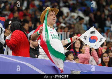 Al Wakrah, Katar. Februar 2024. Iran Fan Fußball/Fußball : AFC Asian Cup Qatar 2023 Viertelfinalspiel zwischen Australien 1-2 Korea Republic im Al Janoub Stadium in Al Wakrah, Katar . Quelle: Mutsu Kawamori/AFLO/Alamy Live News Stockfoto