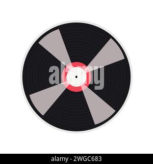 Vektorvinylaufzeichnung auf weißem Hintergrund. Schallplatte. Alte CDs, Musik. Stock Vektor