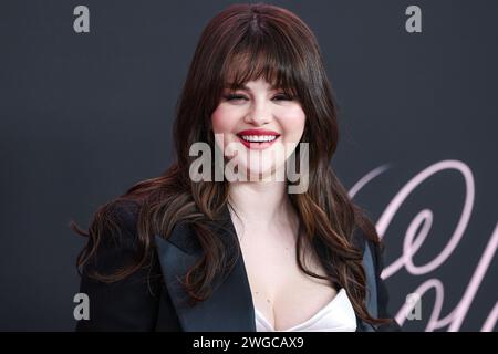 Westwood, Usa. Februar 2024. WESTWOOD, LOS ANGELES, KALIFORNIEN, USA - 3. FEBRUAR: Selena Gomez kommt bei der Los Angeles Premiere von Vertical Entertainment 'Lola', die am 3. Februar 2024 im Regency Bruin Theatre in Westwood, Los Angeles, Kalifornien, USA stattfindet. (Foto: Xavier Collin/Image Press Agency) Credit: Image Press Agency/Alamy Live News Stockfoto