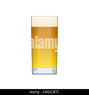 Bierglas, transparente Pub-Tasse des Handwerks hellgelber Alkoholgetränk-Vektor-Illustration Stock Vektor