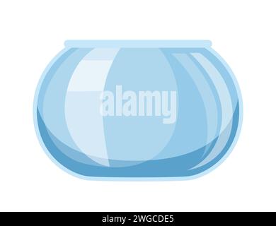 Leere runde Glas Aquarium ohne Deckel Vektor Illustration isoliert auf weißem Hintergrund Stock Vektor