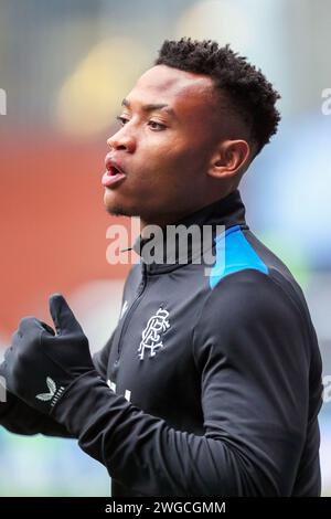 OSCAR CORTES, ein professioneller Fußballspieler, spielt derzeit für den Rangers FC. Bild, das während einer warm- und Trainingseinheit im Ibrox-Stadion aufgenommen wurde, Stockfoto