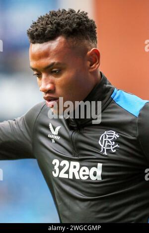 OSCAR CORTES, ein professioneller Fußballspieler, spielt derzeit für den Rangers FC. Bild, das während einer warm- und Trainingseinheit im Ibrox-Stadion aufgenommen wurde, Stockfoto