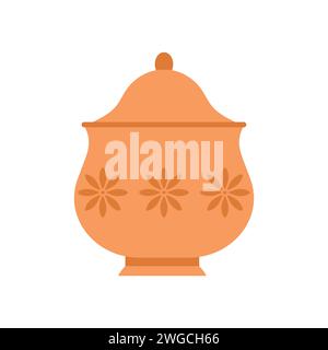 Keramik-Rohkeramik-Vase. Traditioneller Tontopf, arabische dekorative Objekte Karikaturvektor Illustration Stock Vektor