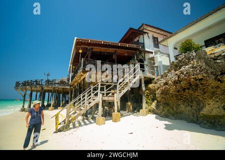 Restaurants an der Nordküste in Sansibar Stockfoto
