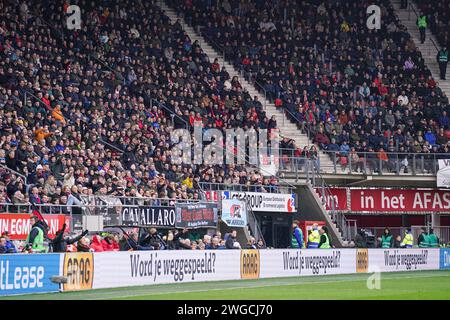 Alkmaar, Niederlande. Februar 2024. ALKMAAR, NIEDERLANDE - 4. FEBRUAR: ARAG-Anzeigetafel während des niederländischen Eredivisie-Spiels zwischen AZ und Feyenoord im AFAS-Stadion am 4. Februar 2024 in Alkmaar, Niederlande. (Foto von Joris Verwijst/Orange Pictures) Credit: Orange Pics BV/Alamy Live News Stockfoto