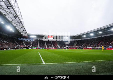 Alkmaar, Niederlande. Februar 2024. Alkmaar - Überblick über das Stadion während des Eredivisie-Spiels zwischen AZ und Feyenoord im AFAS-Stadion am 4. Februar 2024 in Alkmaar, Niederlande. Credit: Box to Box Pictures/Alamy Live News Stockfoto