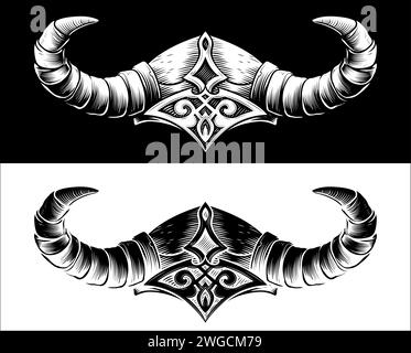 Wikinger Krieger Helm Stock Vektor