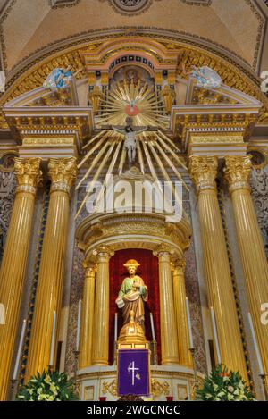 Innenraum, Kirche San Pedro, 1640, Cholula, Puebla State, Mexiko Stockfoto