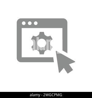 Vektorsymbol für Webseiten-Setup. Einstellungen mit Maus und Zahnradsymbol. Stock Vektor