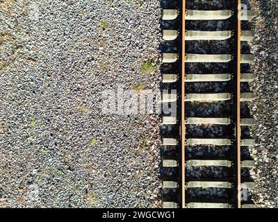 Bahngleise aus der Luft eine verlassene Bahnlinie Stockfoto