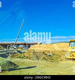 Orlik- Tschechisch- 28. september 2023: Straßenbrücke aus Trussen neae der Schnellstraße Stockfoto
