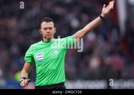 Utrecht, Niederlande. Februar 2024. UTRECHT, NIEDERLANDE - 4. FEBRUAR: Während des niederländischen Eredivisie-Spiels zwischen dem FC Utrecht und dem FC Volendam im Stadion Galgenwaard am 4. Februar 2024 in Utrecht, Niederlande. (Foto: Ben Gal/Orange Pictures) Credit: dpa/Alamy Live News Stockfoto