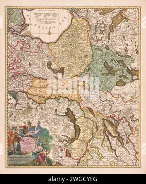 Vintage Map of Gelderland (1705) von Abraham Allard, Carel Allard und Staten van Holland en West Friesland Stockfoto