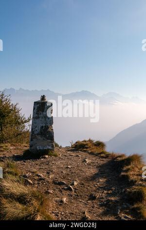 Der Gipfel des Mount Legnoncino in den Orobie Alpen Stockfoto