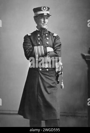 Porträt des Konteradmiral David Farragut. Um 1863. Von Mathew Brady. Stockfoto