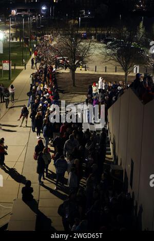 College Park, MD, USA. Februar 2024. Atmosphäre beim Iowa vs. Maryland NCAA Women's Basketball Game im SECU Stadium in College Park, Maryland am 3. Februar 2024. Quelle: Mpi34/Media Punch/Alamy Live News Stockfoto