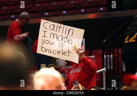 College Park, MD, USA. Februar 2024. Atmosphäre beim Iowa vs. Maryland NCAA Women's Basketball Game im SECU Stadium in College Park, Maryland am 3. Februar 2024. Quelle: Mpi34/Media Punch/Alamy Live News Stockfoto