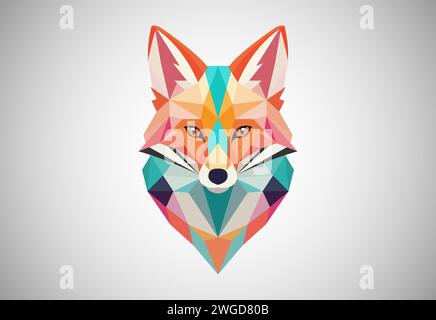 Geometrische Fuchs-Logo-Vektor-Illustration. Tierlogo Stock Vektor