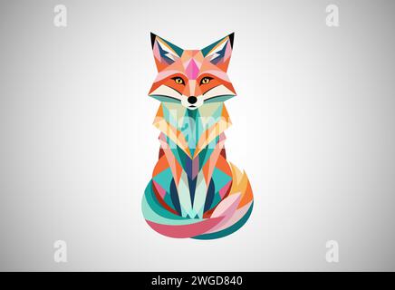 Geometrische Fuchs-Logo-Vektor-Illustration. Tierlogo Stock Vektor