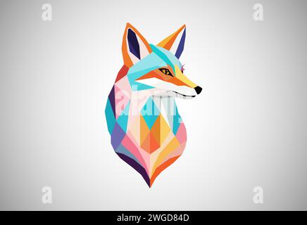 Geometrische Fuchs-Logo-Vektor-Illustration. Tierlogo Stock Vektor