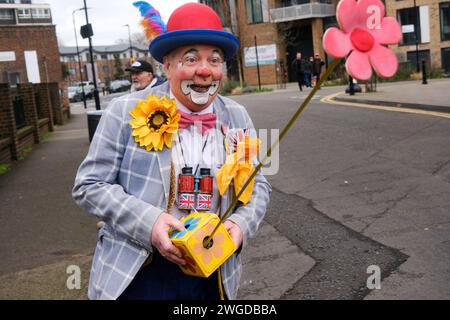Trinity Saints, Haggerston, London, Großbritannien. Februar 2024. Der jährliche Clownsgottesdienst der Trinity Saints Church. Quelle: Matthew Chattle/Alamy Live News Stockfoto
