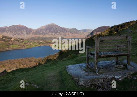 Loweswater von den Hängen von Burnbank fiel in der englischen Lake District, Cumbria Stockfoto