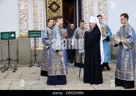 Nicht exklusiv: KIEW, UKRAINE - 2. FEBRUAR 2024 - Primat der orthodoxen Kirche der Ukraine, Metropolit von Kiew und ganz Ukraine seine Seligkeit Epipha Stockfoto