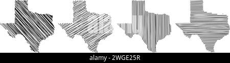 Texas Shape Silluet. Texas Logo-Vektor. Dallas Star Vector Symbole Design-Vorlage. Stock Vektor
