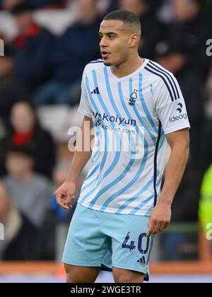 Bournemouth, Großbritannien. 30. Januar 2024. Bournemouth, England, 4. Februar 2024: Nottingham Forest's Murillo während des Premier League-Fußballspiels zwischen Bournemouth und Nottingham Forest im Vitality Stadium in Bournemouth, England (David Horton/SPP) Credit: SPP Sport Press Photo. /Alamy Live News Stockfoto