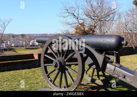 Amerikanischer Bürgerkriegskanone in der Schlacht von Fredericksburg in Virginia Stockfoto