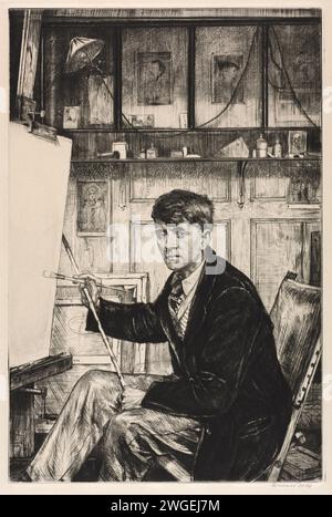 Charles Cundall von Francis Dodd. 1926. Drypoint. Stockfoto