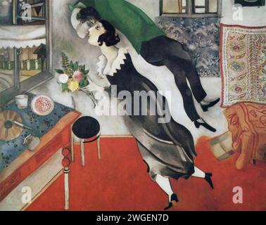 MARC CHAGALL (1887–1985) russischer Künstler. Sein Gemälde „der Geburtstag“ aus dem Jahr 1915 Stockfoto