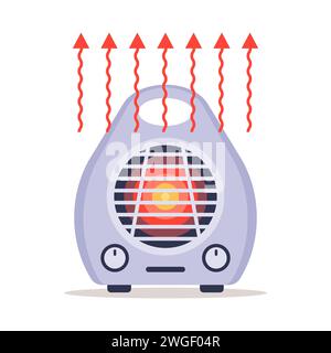 Tragbare Raumheizung. Illustration des flachen Vektors Stock Vektor
