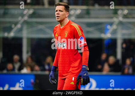 Mailand, Italien. Februar 2024. Wojciech Szczesny (Juventus FC) während des italienischen Meisterschaftsspiels Serie A zwischen dem FC Internazionale und Juventus FC am 4. Februar 2024 im Giuseppe Meazza Stadion in Mailand, Italien - Credit: Luca Rossini/E-Mage/Alamy Live News Stockfoto