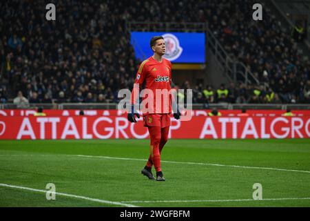 Mailand, Italien. 4. Februar 2024 Wojciech Szczesny vom FC Juventus während des italienischen Fußballspiels Serie A zwischen Inter FC Internazionale und FC Juventus am 4. Februar 2024 im Stadion Giuseppe Meazza San Siro Siro in Mailand. Quelle: Tiziano Ballabio/Alamy Live News Stockfoto