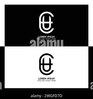 Logo des ersten EU-Letters. Monogramm mit Buchstaben E und U-Muster Stock Vektor