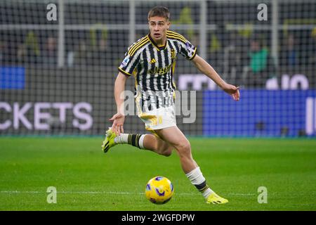 Mailand, Italie. Februar 2024. Kenan Yıldız (Juventus FC) während des italienischen Meisterschaftsspiels Serie A zwischen dem FC Internazionale und Juventus FC am 4. Februar 2024 im Giuseppe Meazza Stadion in Mailand, Italien - Foto Morgese-Rossini/DPPI Credit: DPPI Media/Alamy Live News Stockfoto